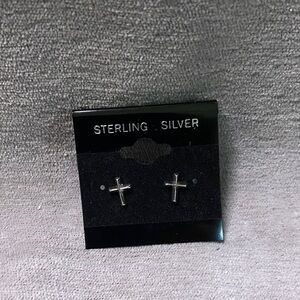 Sterling Silver Cross Earrings